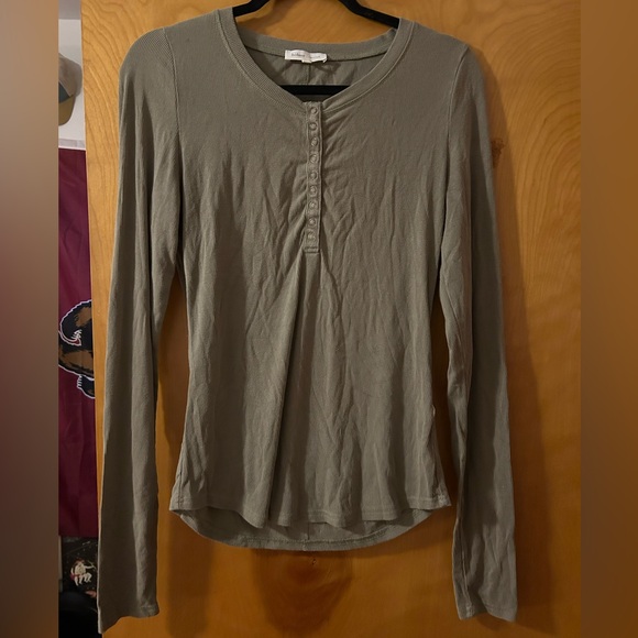 Bohme essentials Olive Ribbed long sleeve top - Picture 1 of 4